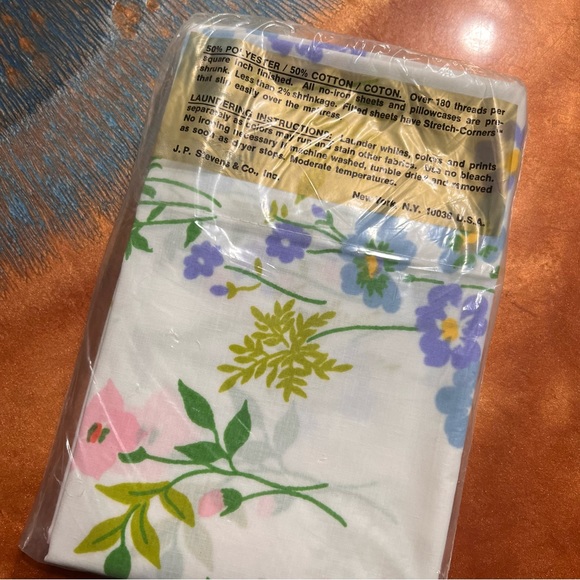 Vintage Utica by JP Stevens Happy Flowers Sheet Set Full Size 4 Pieces NWT - Picture 8 of 12